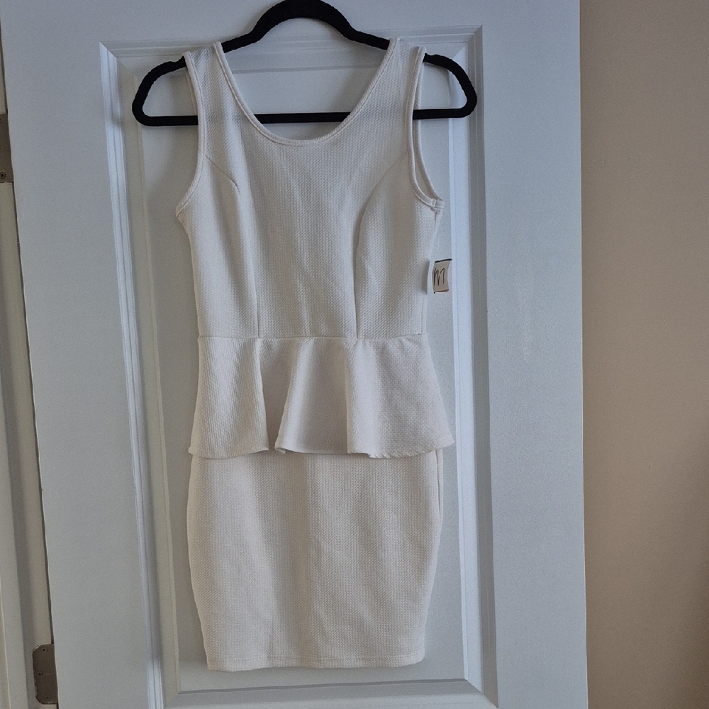 Elegant Cream Peplum Dress